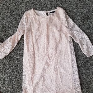 Pink lace mini dress